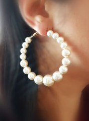 Pearl Hoop Earrings