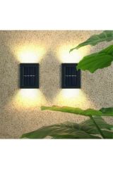Huramarketing Solar Çift Taraflı Duvar Lambası Güneş Enerjili Aydınlatma Dekorasyon Aplik Işık (2 Adet)