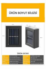 Huramarketing Solar Çift Taraflı Duvar Lambası Güneş Enerjili Aydınlatma Dekorasyon Aplik Işık (2 Adet)