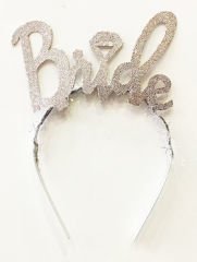 Huramarketing Parti Gümüş Renk Bekarlığa Veda İtalik Yazı Alyanslı Bride Taç