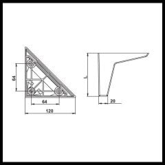 VOLO Mobilya Ayağı, Mat Krom, 180 mm