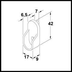 Askı Borusu Flanşı, Pimli Oval, Mat Siyah, Zamak 17mm