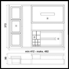 COSY Çekmece Düzenleyici, 412/482 mm, Beyaz