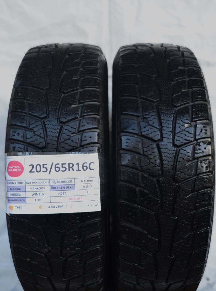 Hankook 205/65R16C 107/105R Winter 2.El Çift Kış Lastiği