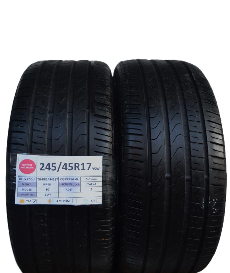 Pirelli 245/45R17 95W P7 2.El Çift Yaz Lastiği