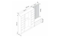 TESLA Dekor Panel 2 Bölme Raf Portmanto+Ayk Mind Byz 4 Kapaksız