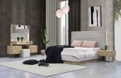 Oslo Karyola+Başlık (Ceviz)