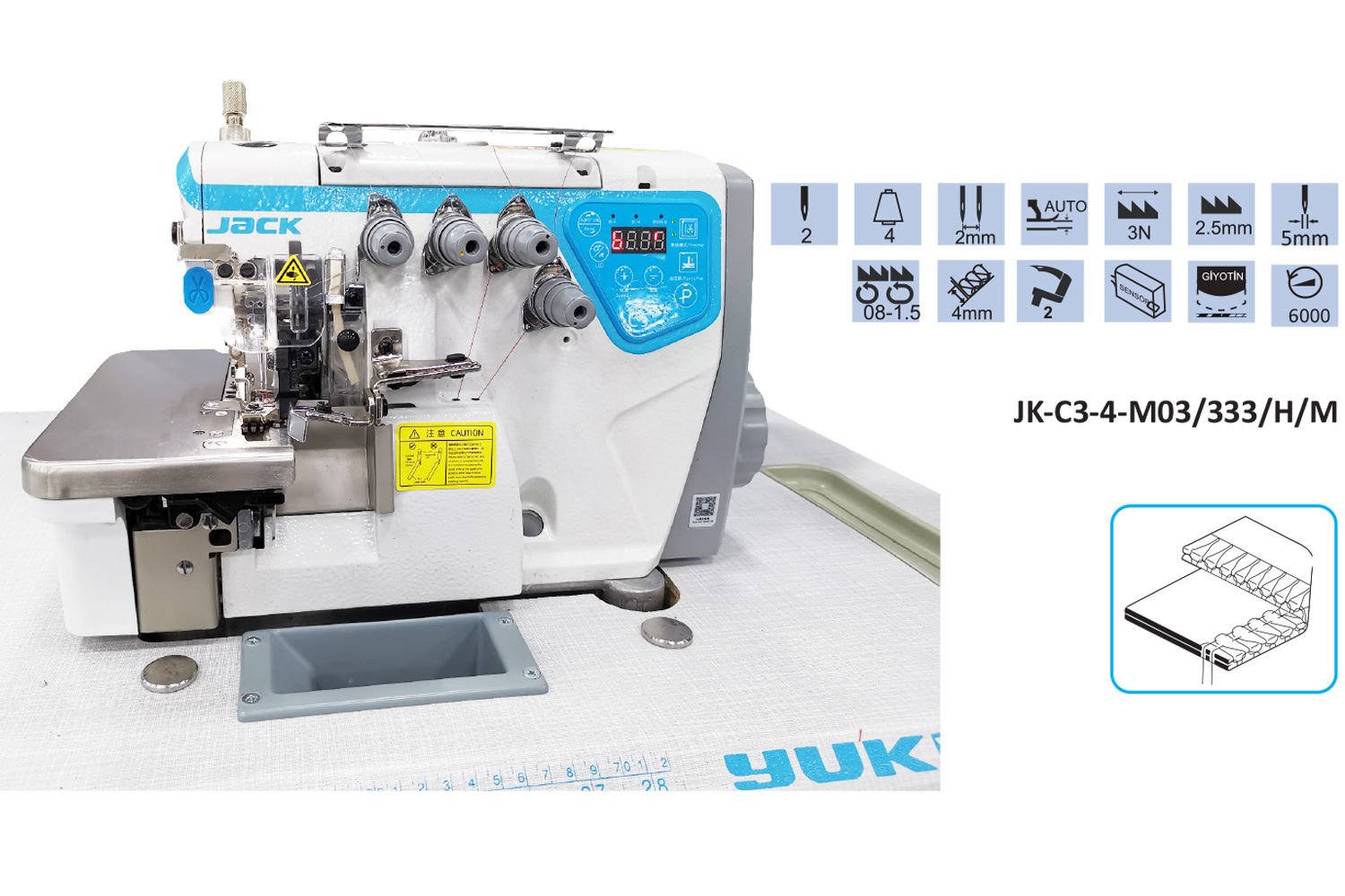 Jack C3 Akıllı Elektrikli Overlok Makinası