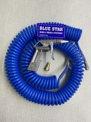 Blue Star Hava Kompresör Spiral Hava Hortumu Tabancası Ucu 15 metre Seti
