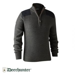 DEERHUNTER Rogaland Yarım Fermuarlı Gri Kazak 2XL