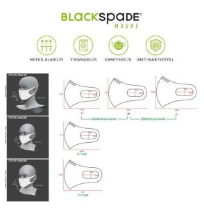 BLACKSPADE Çocuk Koruyucu Maske Dağınık Desen S2