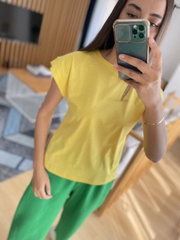 Sarı Dilvin T Kol Basic Tişört