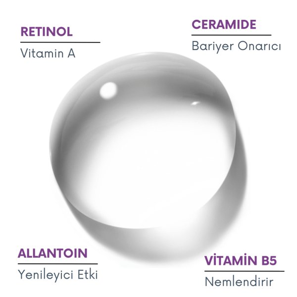 Onarıcı Retinol (A Vitamini) Gece Serumu (Retinol 1% + Ceramide) 30 ML