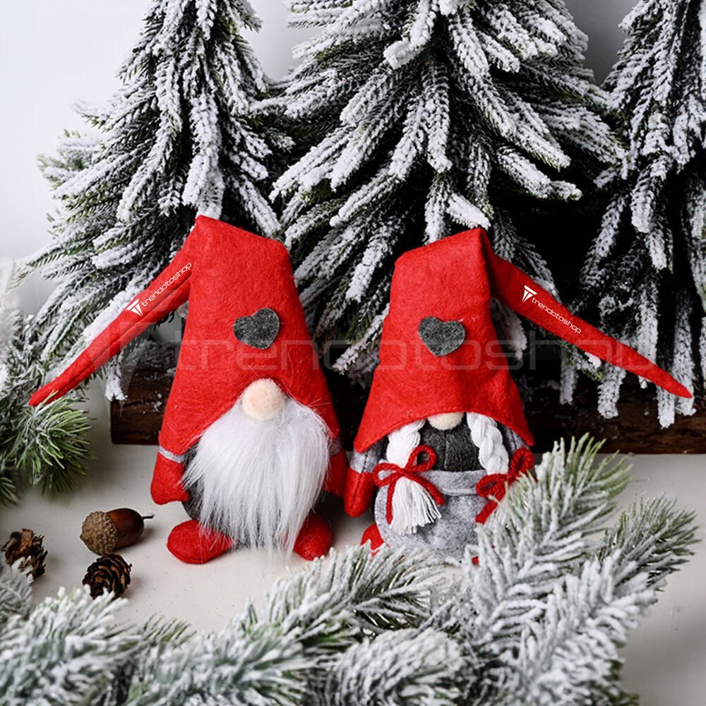 Gnome Noel Süsü 2’li Set, Noel Baba Gnome Dekorasyon Seti