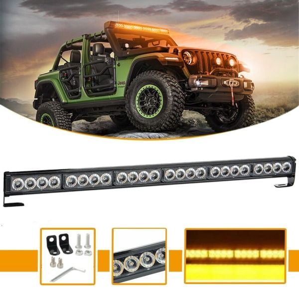 Çakarlı Off Road Tepe Led Bar 12-24v Turuncu-Turuncu Metal Gövde 85 CM