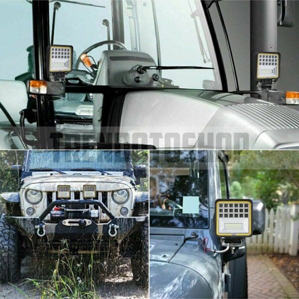 126W 39 Led Off Road Angellı Kare Led Lamba BEYAZ TURUNCU