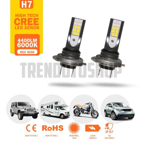 Cree Beyaz Led Xenon Far Ampulü H7