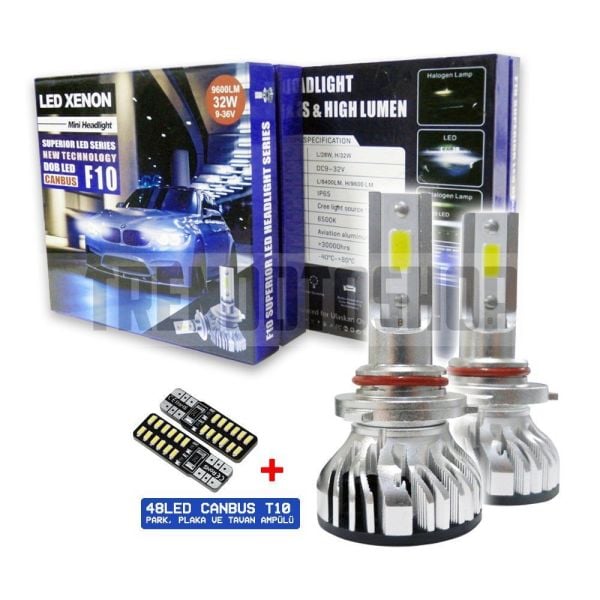 F10 CANBUS Mini Beyaz Led Xenon Soğutuculu Ön Far Ampulü H27