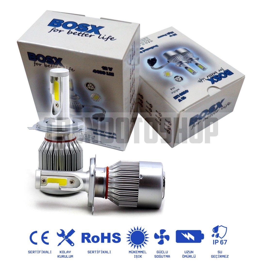 Bosx Beyaz Led Xenon Soğutuculu Ön Far Ampulü H11