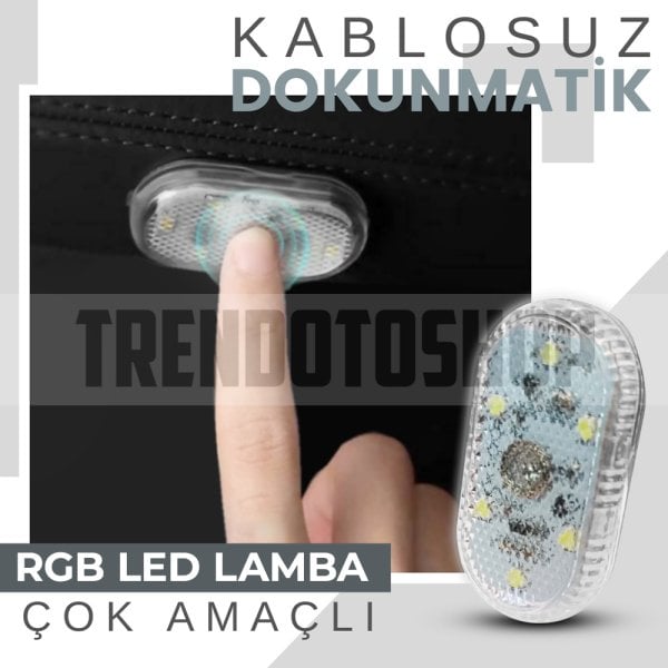 Dokunmatik Sensörlü Mini Led Lamba Şarj Edilebilir Çok Amaçlı Tekli RGB LED