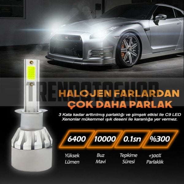 F1 Mini Buz Mavi Led Xenon Soğutuculu Ön Far Ampulü H27