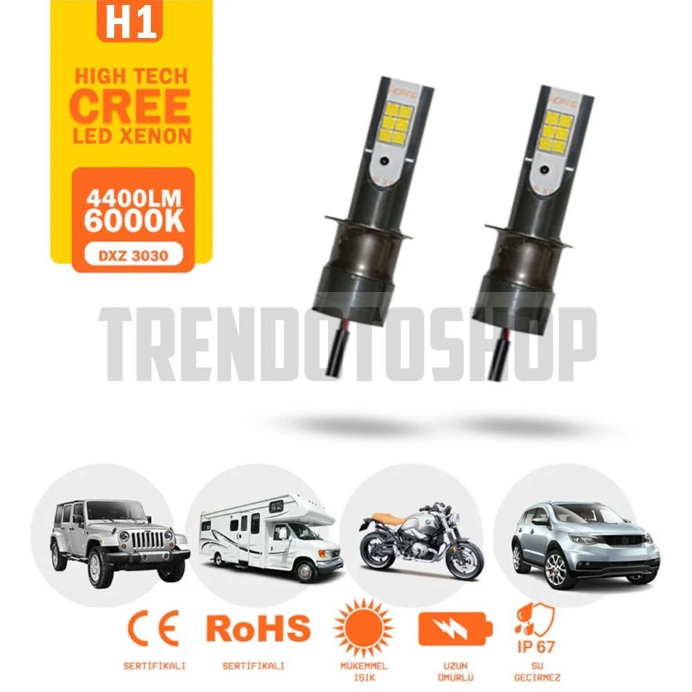 Cree Beyaz Led Xenon Far Ampulü H1