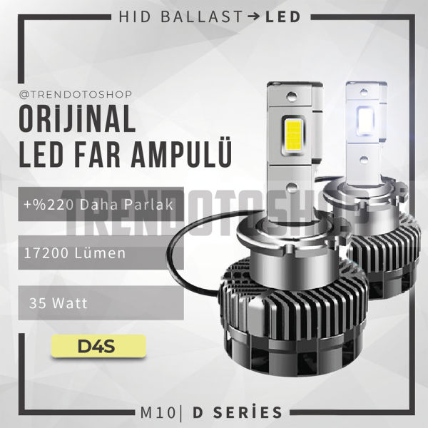 M10 D serisi Led Xenon Far Ampulü 35W 17200 Lümen D4S