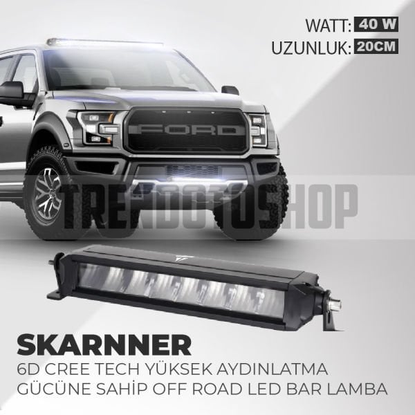 Skarnner 40w 4 Led 6d Cree Led Lamba Off Road Led Bar 20cm