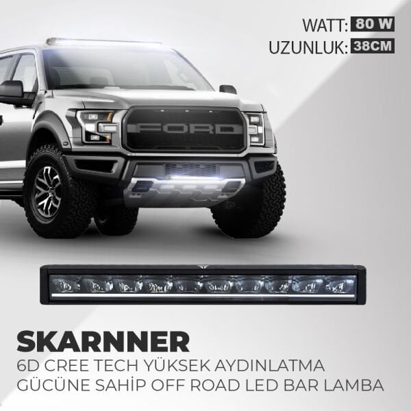 Skarnner 80w 10 Led 6d Cree Led Lamba Off Road Led Bar 38cm