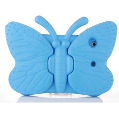 Fuchsia Galaxy Tab A8 10.5 SM-X200 (2021) Renkli Butterfly Standlı Tablet Kılıf