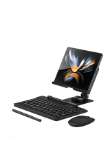 DK01 Katlanabilir Stand/Klavye/Mouse/Kalem Fuchsia Bluetooth Tablet Seti