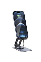C184 Ayarlanabilir 360 Derece Alüminyum Kasa Fuchsia Masaüstü Telefon Standı