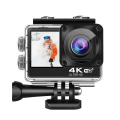 AK-S60TR Ausek Aksiyon Kamerası Mikrofonlu Uzaktan Kumandalı Su Geçirmez 4K 60 Fps HD