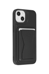 iPhone 14 Kılıf HD Deri Luxury Fuchsia Magnet Kartvizitli Kapak