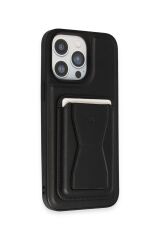 iPhone 13 Pro Max Kılıf HD Deri Luxury Fuchsia Magnet Kartvizitli Kapak
