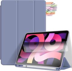 iPad 10.9 İnç 3-4-5. Nesil Uyumlu Kalemlikli Premium Standlı Katlanabilir Uyku Modu Özellikli 1-1 Mor Tablet Kılıfı