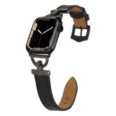 Apple Watch 38mm Uyumlu Suni Deri Kordon KRD-53 İnce Zarif Şık Akıllı Saat Kordonu