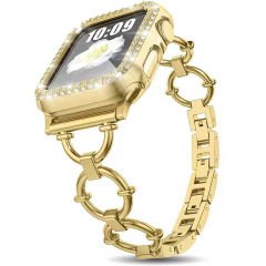 Apple Watch 7 41mm Uyumlu Metal Kordon KRD-56 Halka Tasarımlı Zarif Şık Akıllı Saat Kordonu