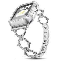 Apple Watch 44mm Uyumlu Metal Kordon KRD-56 Halka Tasarımlı Zarif Şık Akıllı Saat Kordonu