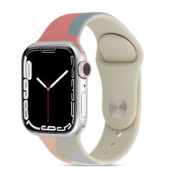 Apple Watch 44mm Uyumlu Silikon Kordon KRD-62 Rahat Renkli Soft Spor Akıllı Saat Kordonu