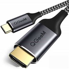 Qgeem QG-UA09 Type-C To HDMI Kablo 3 metre 4K 60Hz Görüntü Aktarım Kablosu