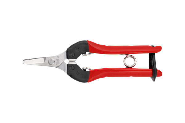 FELCO 320 Çelik saplı toplama ve süsleme makası, kavisli, nikel kaplı bıçak, 154 mm