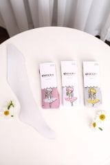 Kız Çocuk Renkli Desenli Külotlu Çorap 3'lü Paket