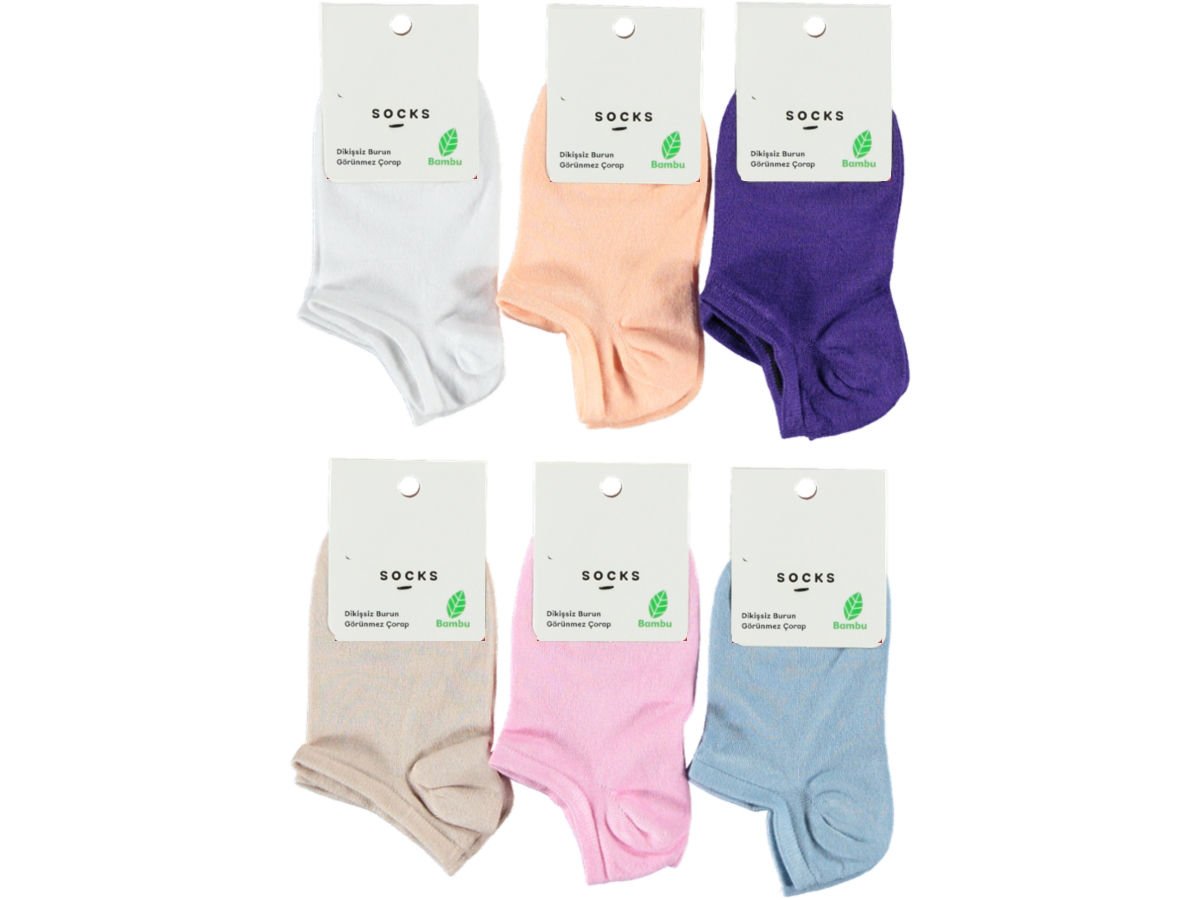 Kadın Bambu Sneakers Çorap 12'li Paket