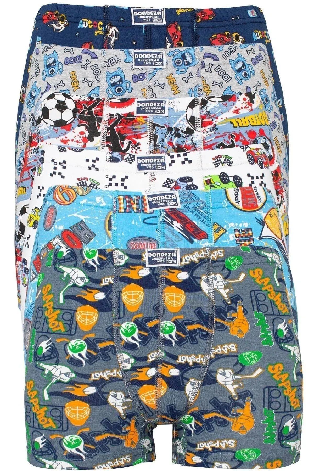 Dondeza Erkek Çocuk Katlama Bel Boxer 6'lı Paket