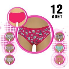 Dondeza 401 Kız Çocuk Desenli Külot 12'li