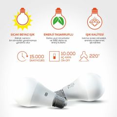 Günsan Valta LED Ampül 220-240V 3000K E27 7W