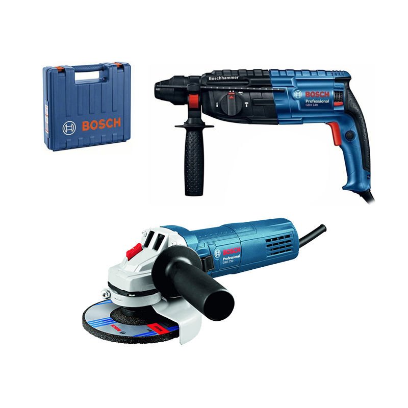 Bosch GBH 240 Kırıcı Delici + GWS 750-115 Avuç Taşlama Makinesi