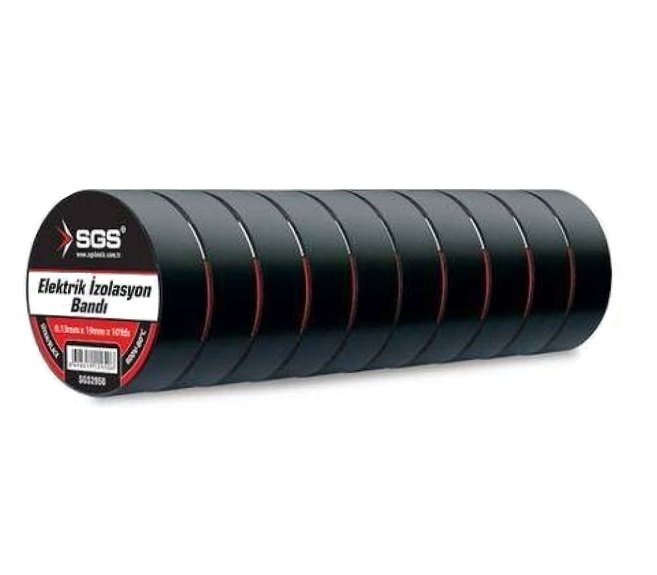 SGS 2950 İzole Elektrik Bandı Siyah 10 Lu Paket