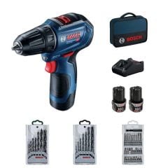 Bosch GSR 12V-30 Akülü Delme Vidalama 12V 2 Ah + 39 Parça Aksesuar Setli